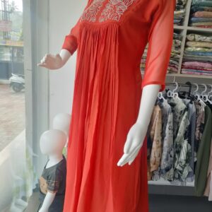 shiffon long kurti